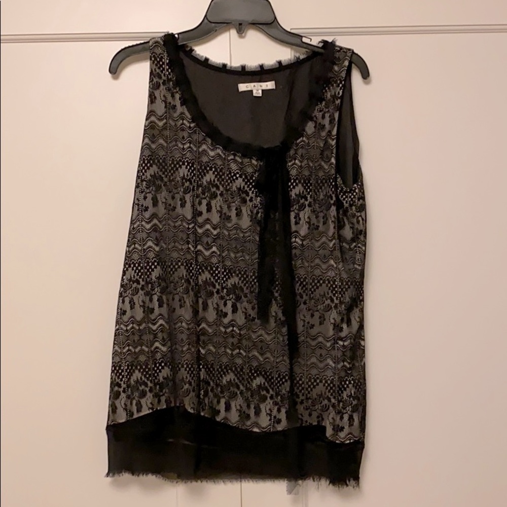Cabi Lace with nude underlay Tank